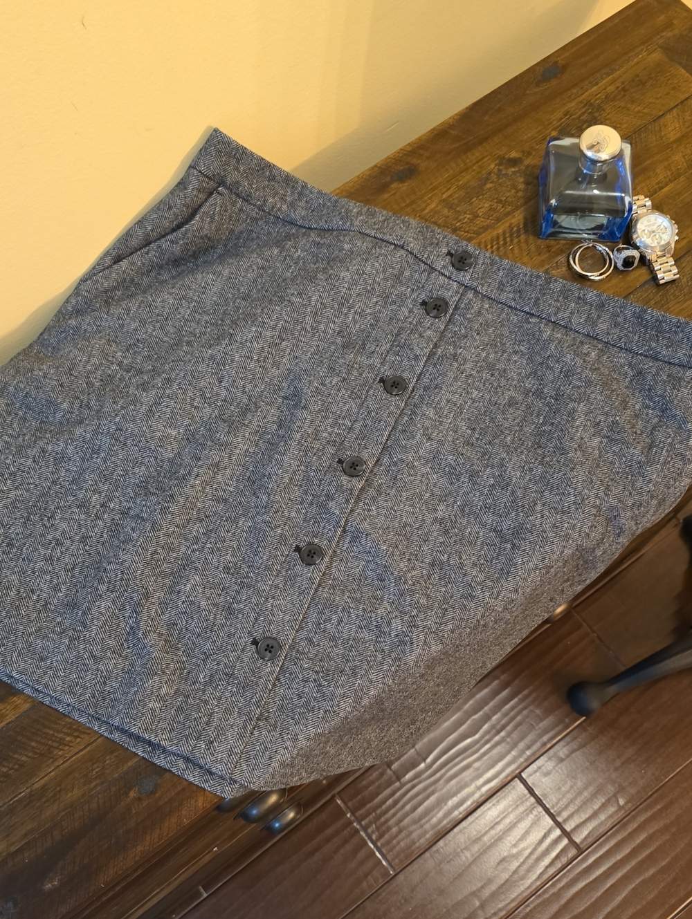 J Crew Wool-Blend Faux Button-Front Women's Skirt